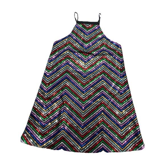 Amanda Uprichard Halette Sequin Colorful Mini Dress Small - Picture 5 of 5
